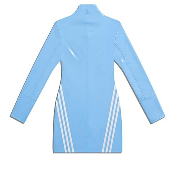 NWT Adidas x Ivy Park 1/2  Zip Latex Dress Size L - Picture 3 of 5